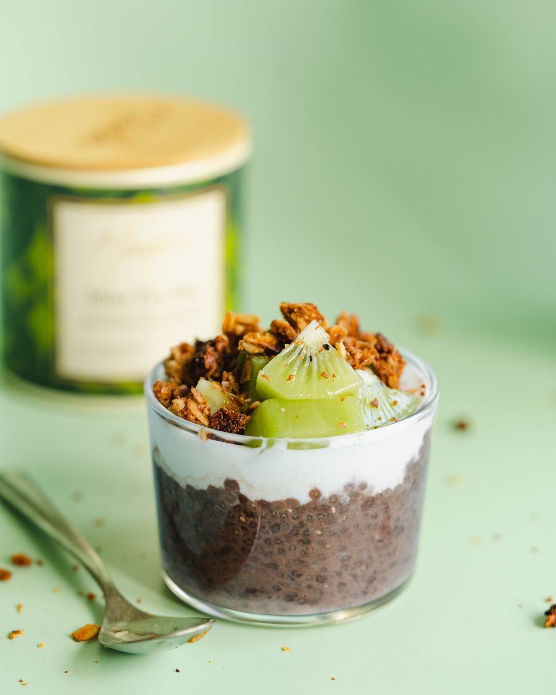 Mint Chocolate Chip Chia Pudding